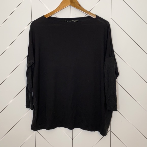 All Saints Tops - All Saints Black Mali Soft Jersey Tee